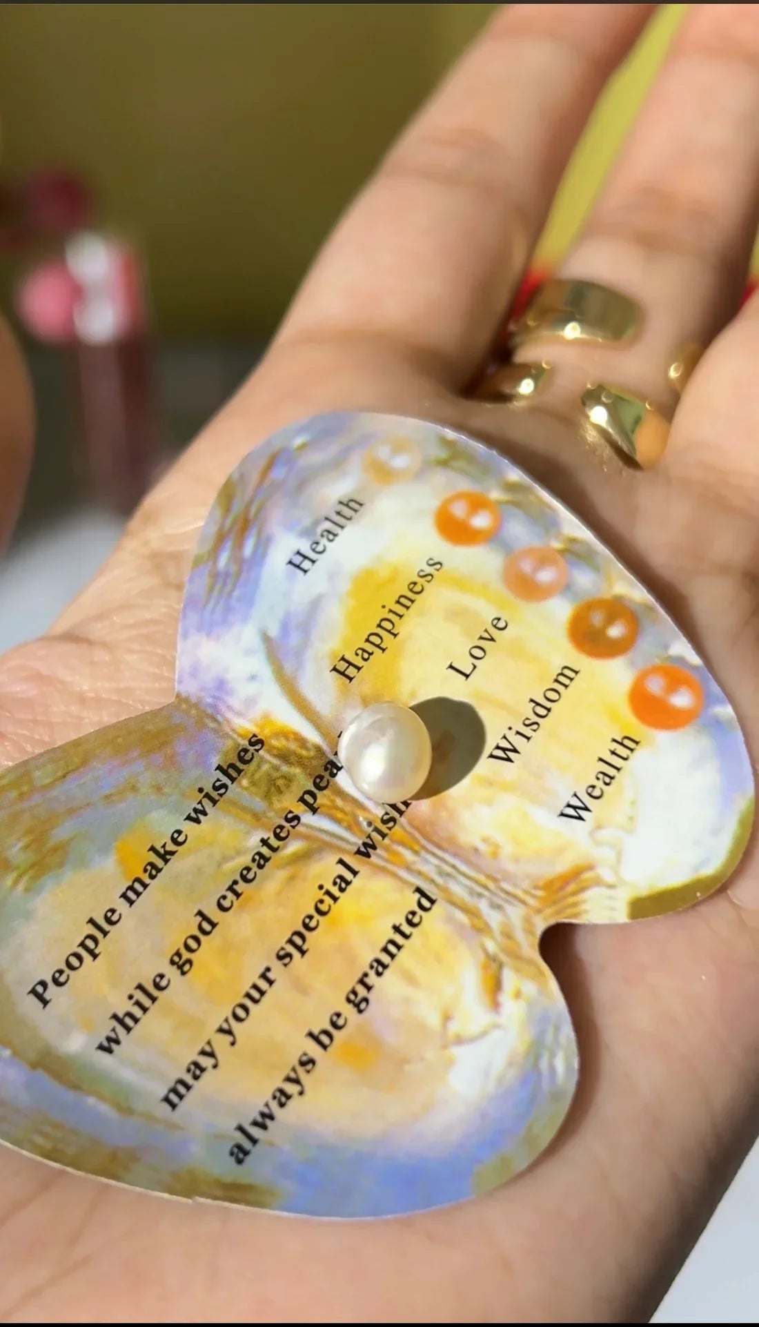 Oyster Pearl Necklace Set (Necklace + Earrings + Ring)