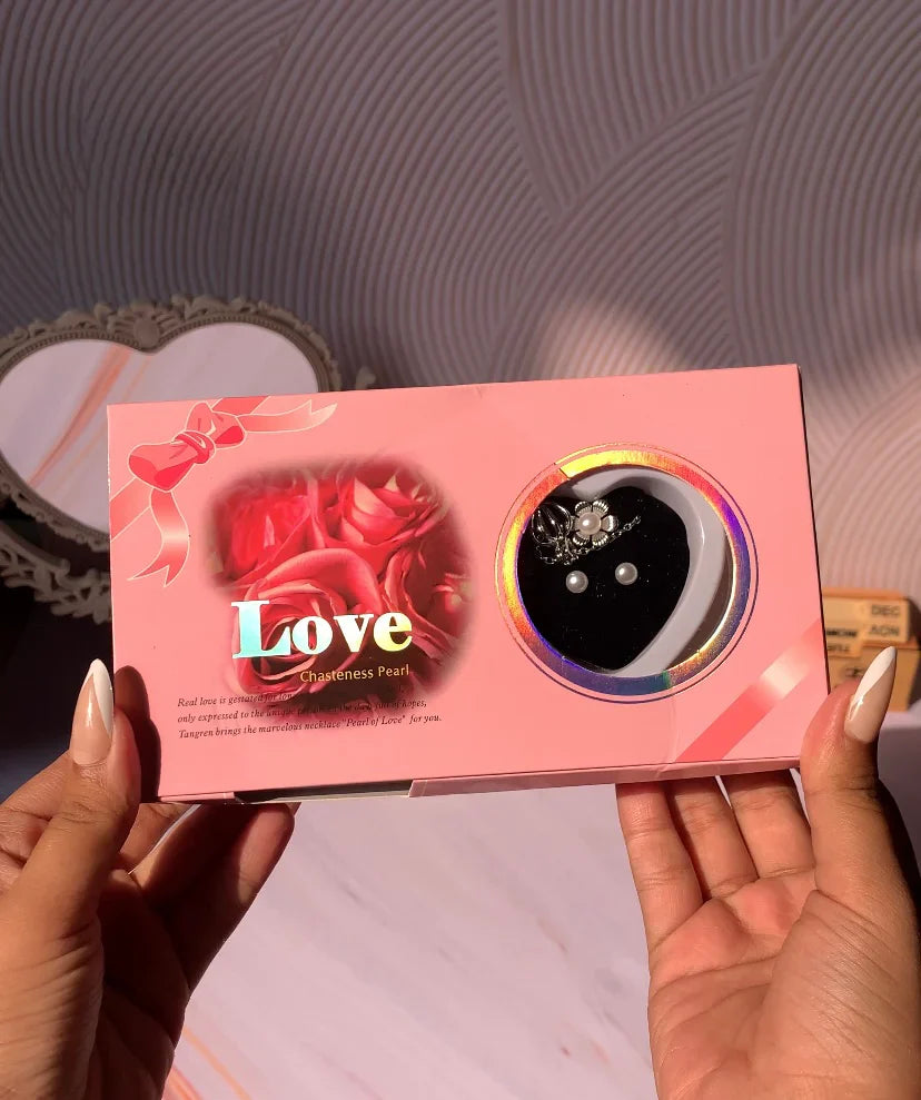 Oyster Pearl Necklace Set (Necklace + Earrings + Ring)