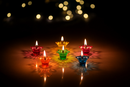 Multicolor Reusable 3D reflection Oil Diya