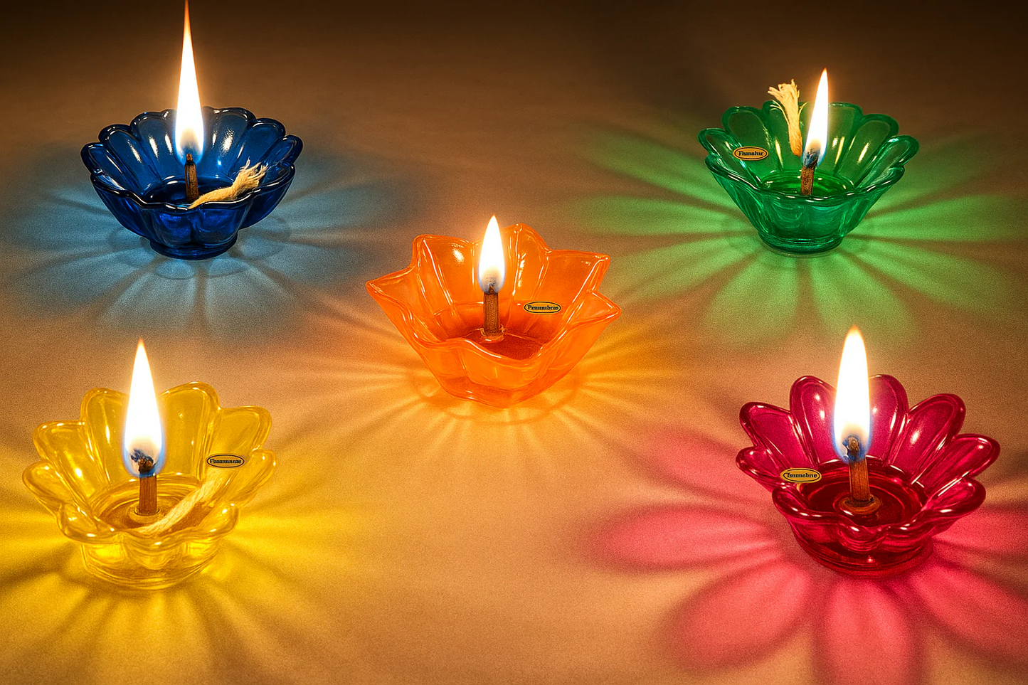 Multicolor Reusable 3D reflection Oil Diya